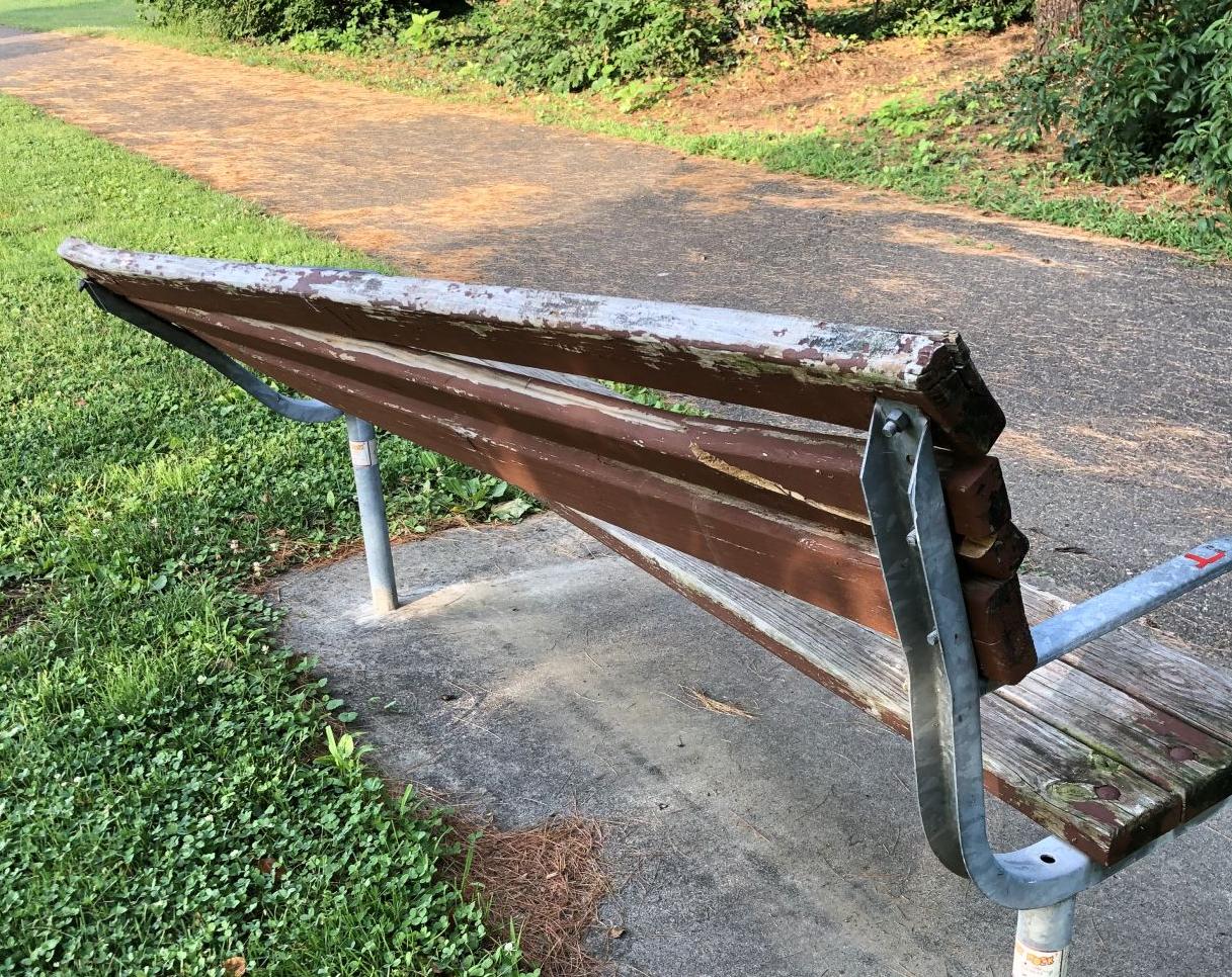 athens news bench damaged